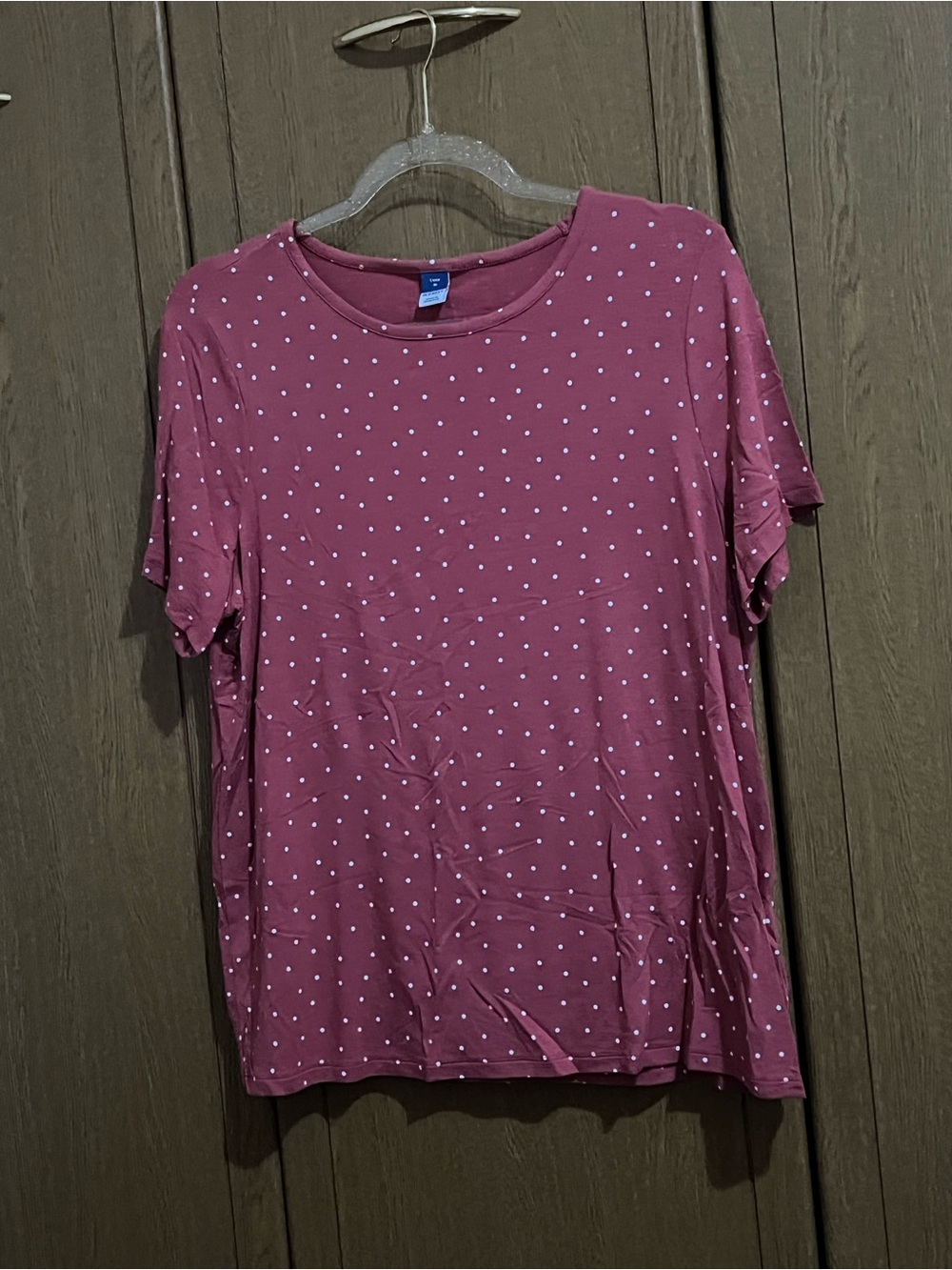 Old Navy Red Polka Dot Luxe Short Sleeve Tee